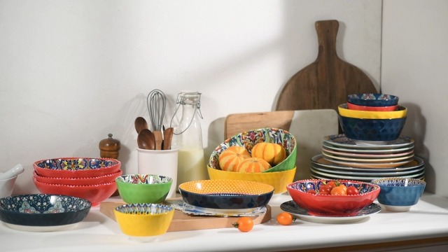 Amazon.com | HENXFEN LEAD Pasta Salad Bowls Set of 6, Wide and